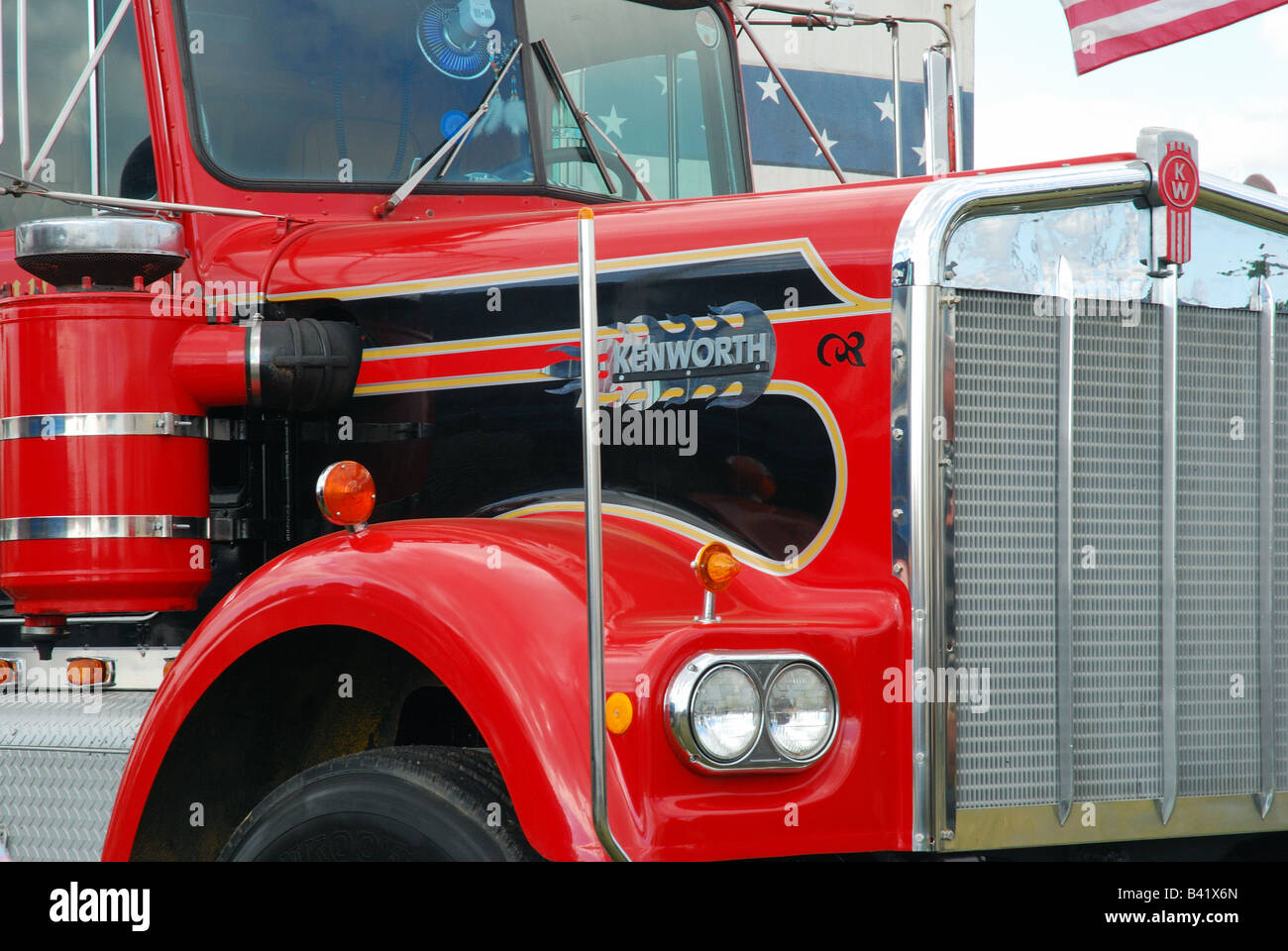 Kenworth Truck américain - rouge Banque D'Images