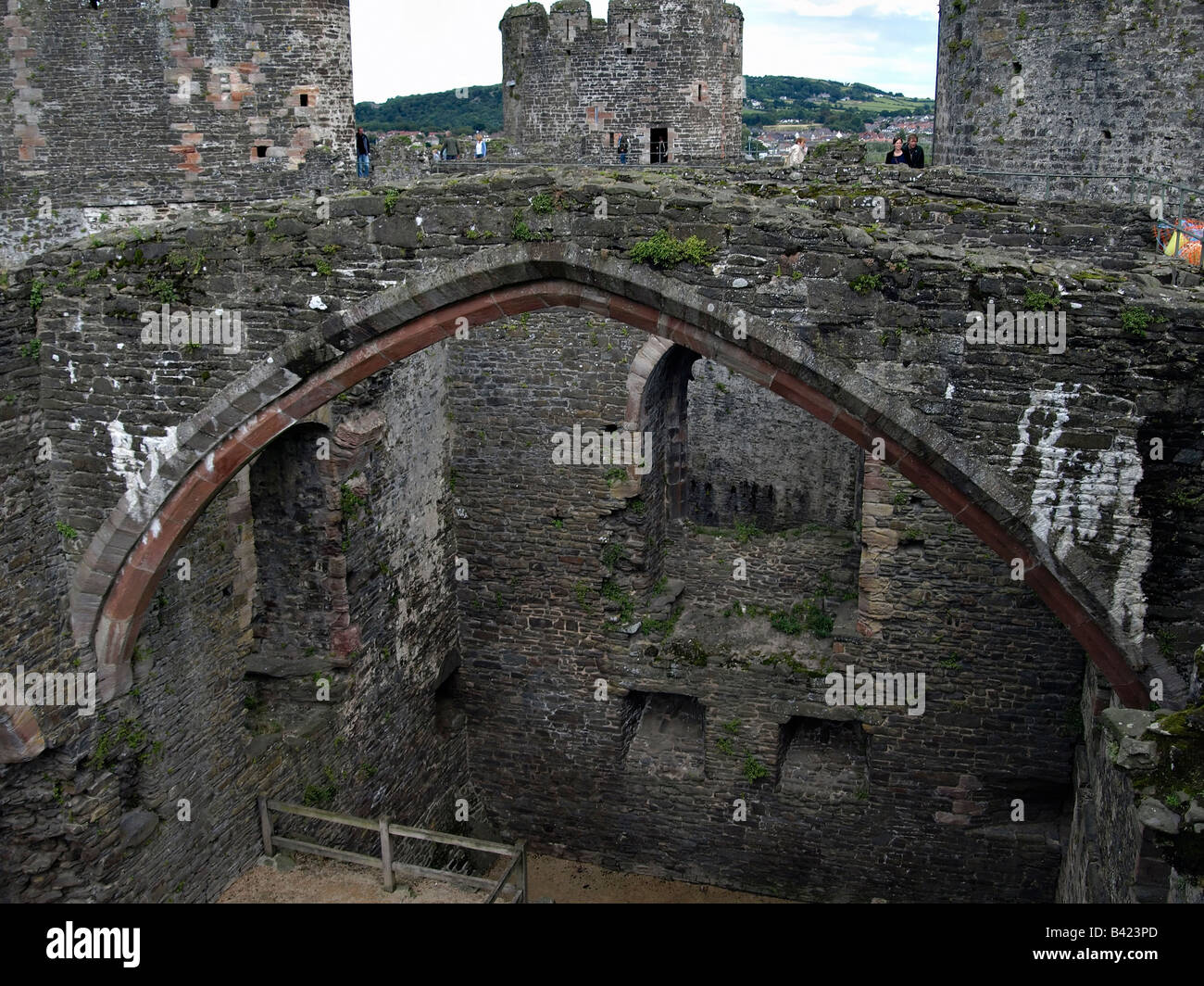 Intérieur du Château de Conwy. Un site du patrimoine mondial construit au 13ème siècle Banque D'Images