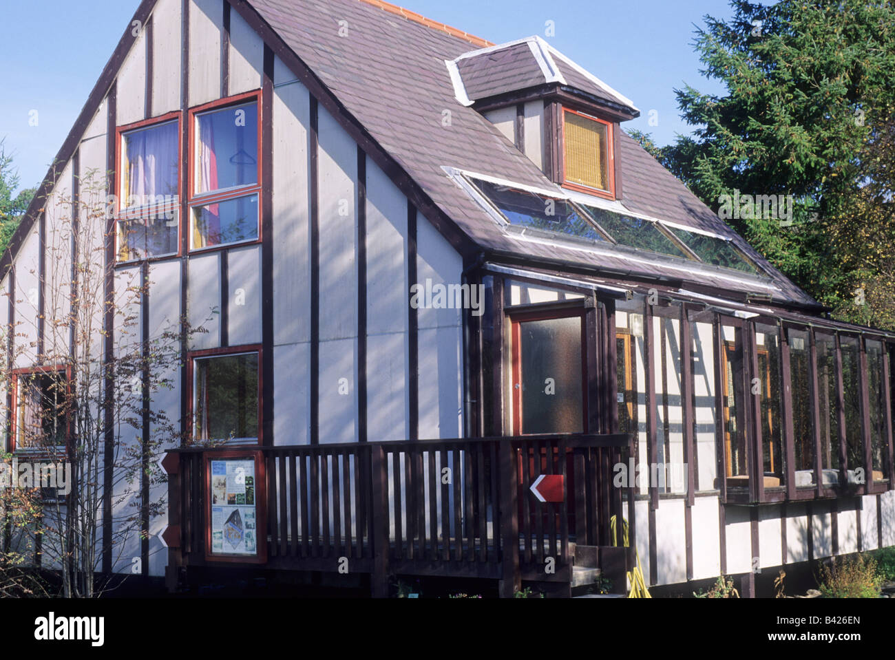 Pantperthog Macynlleth Centre for Alternative Technology Galles Galles UK building Eco House Banque D'Images