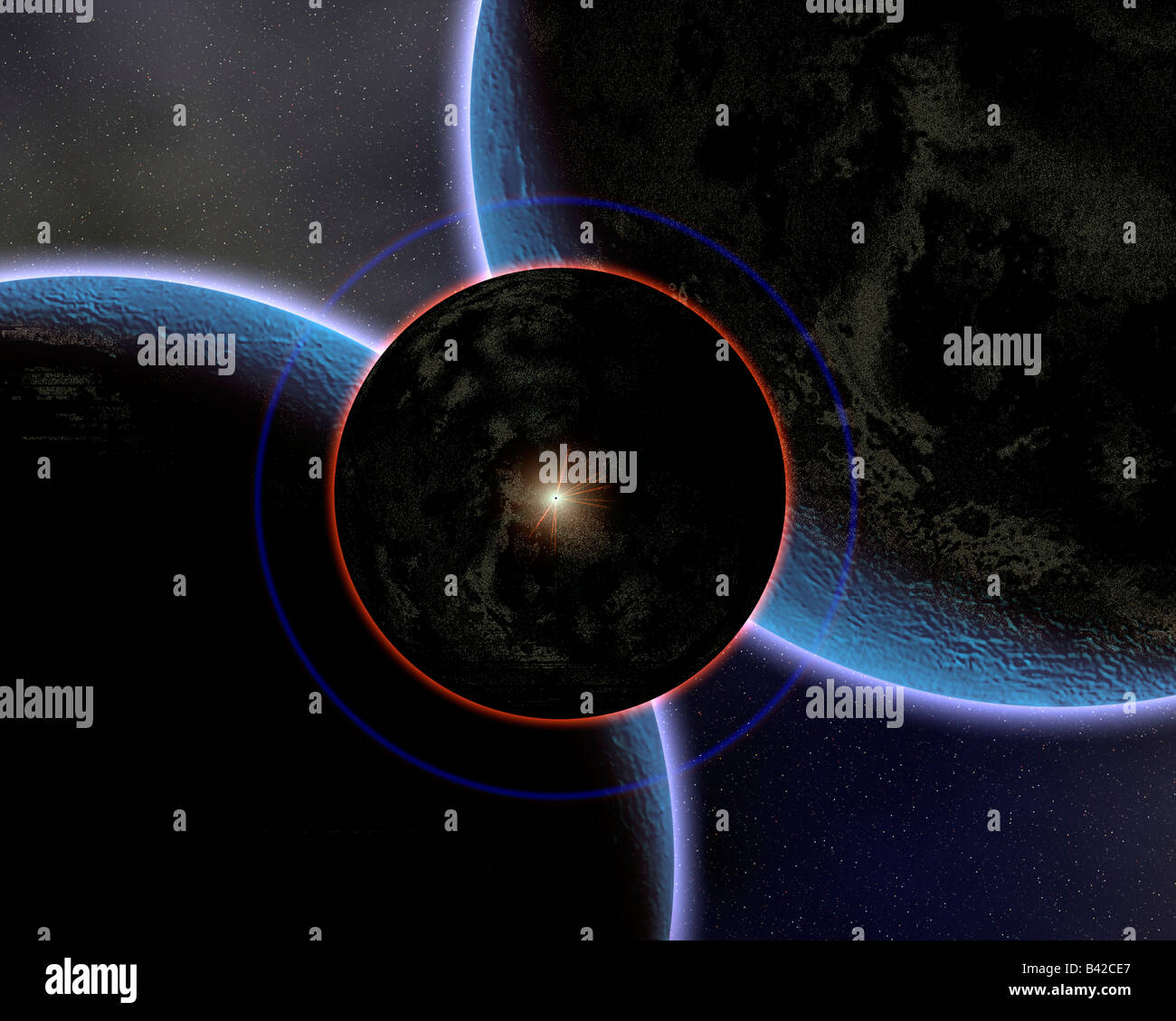 Une image conceptuelle d'un Star Portal, un passage à des régions éloignées de la Galaxie. Banque D'Images