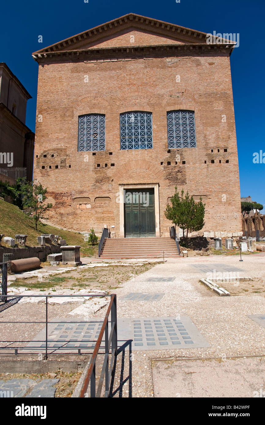 La Curie Romaine, au début du Forum, construit par Diocletius AD 283, Rome, Italie, Europe Banque D'Images