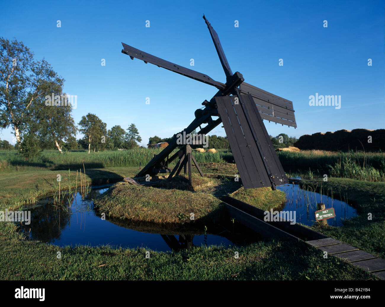 Le parc national De Weerribben (), Schöpfmühle, Banque D'Images