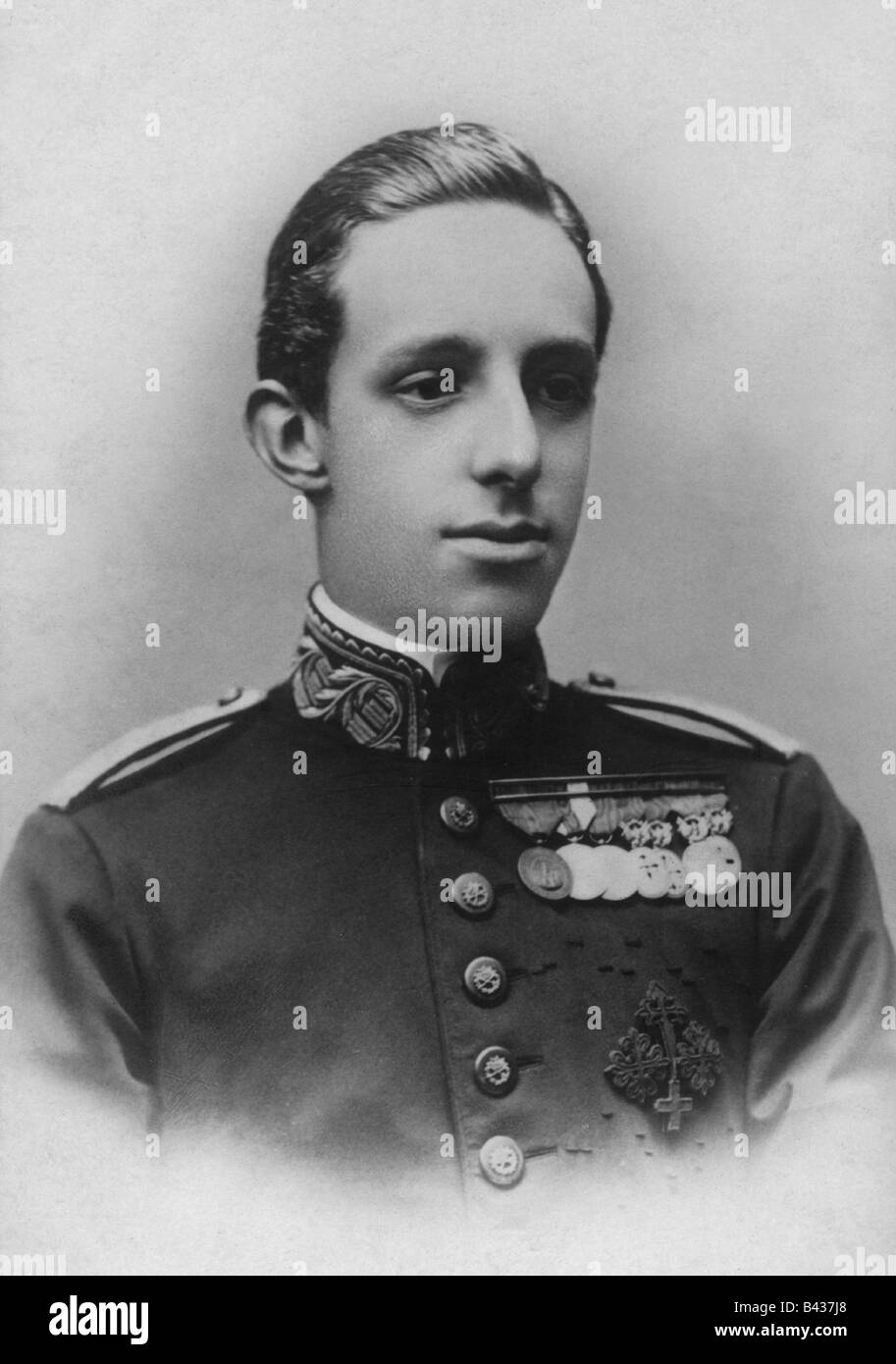 Alfonso XIII, 17.5.1886 - 28.2. 1941, roi d'Espagne 17.5.1886 - 14.4.1931, portrait, carte postale, Franzen Madrid, vers 1910, Banque D'Images