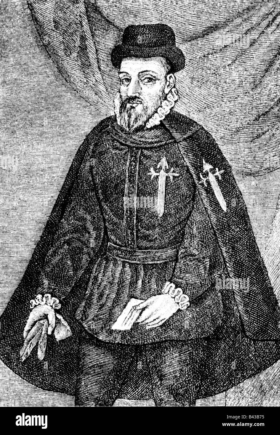 Pizarro, Francisco, vers 1475 - 26.6.1541, le conquistador espagnol, demi-longueur, dans l'habitude d'ordre religieux - militaire de Santiago de Compostela, gravure après peinture, 19e siècle, l'artiste n'a pas d'auteur pour être effacé Banque D'Images