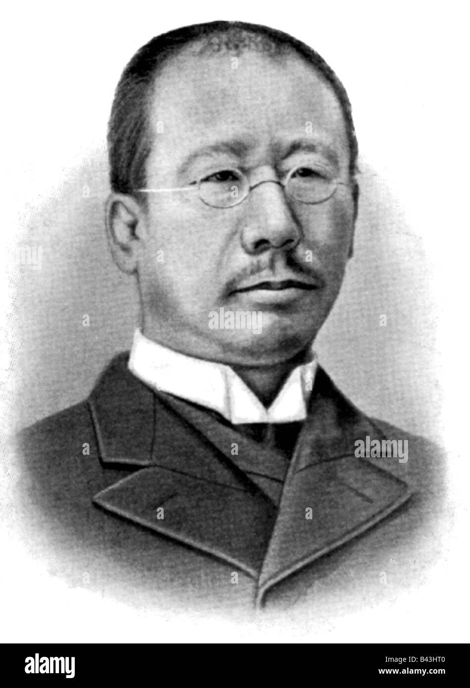 Toyama, Masakazu, 1848 - 1900, auteur/écrivain japonais, portrait, gravure, après photographie, 1910, Banque D'Images