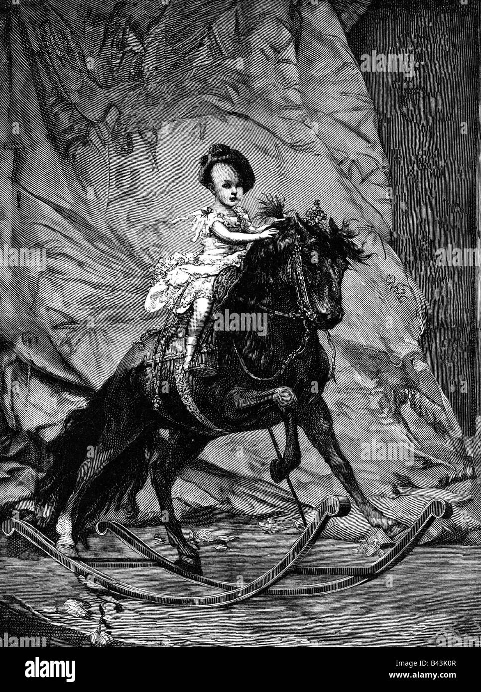 Alfonso XIII, 17.5.1886 - 28.2. 1941, roi d'Espagne, 17.5.1886 - 14.4.1931, pleine longueur, gravure sur bois après peinture par le professeur J. Koppay, vers 1895, l'artiste n'a pas d'auteur pour être effacé Banque D'Images
