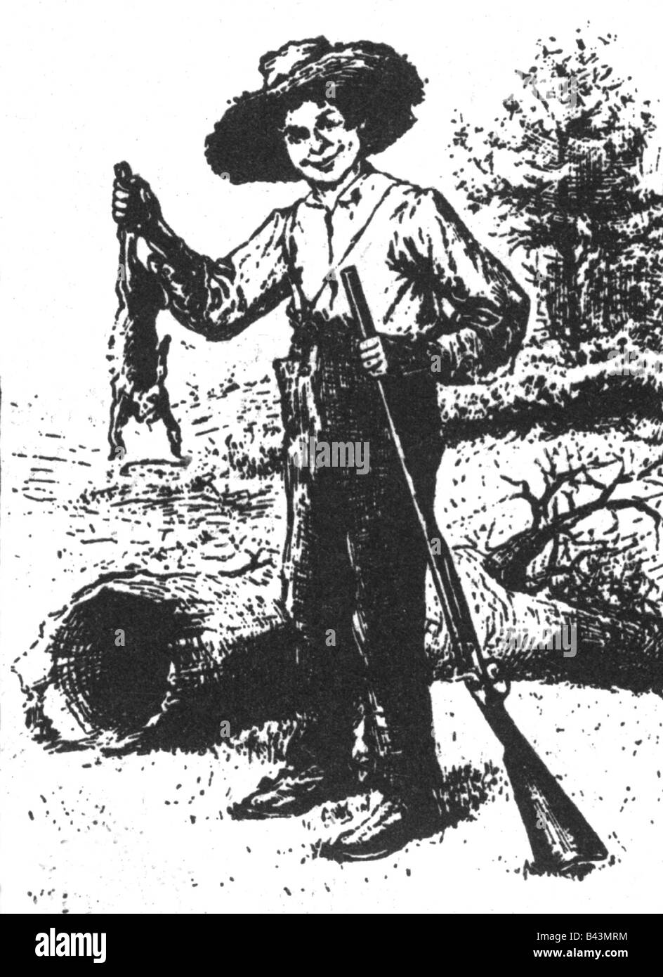 TWAIN, Mark, 30.11.1835 - 21.4.1910, auteur/écrivain américain, œuvres, 'Adventures of Huckleberry Finn', 1884, illustration de E. W. Kemble, Banque D'Images