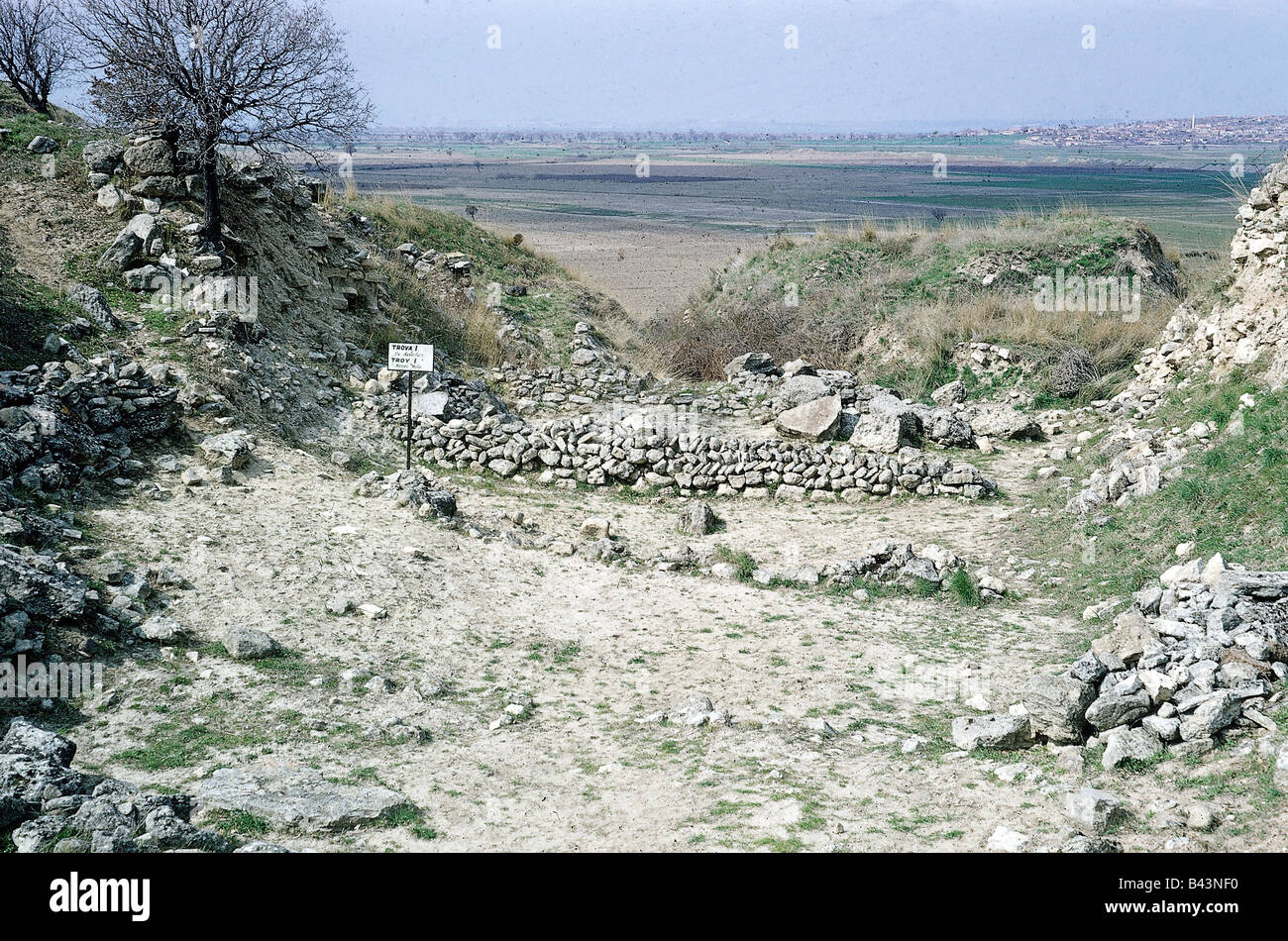 Géographie / voyage, Turquie, Troy (Hisarlik), fouilles, Troy I (3000 - 2500 B C ), mur, vestiges, antiquité, Illion, néolithique, âge de pierre, mur, ruine, ruines, archéologie, UNESCO, site du patrimoine mondial, , Banque D'Images