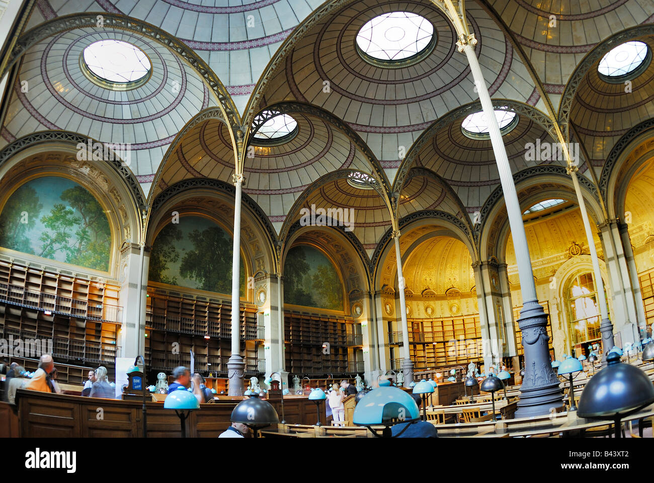 Paris France, à l'intérieur Bibliothèque Nationale de France, Ovale Salle de lecture 'Bibliotheque Nationale de France Site Richelieu Banque D'Images