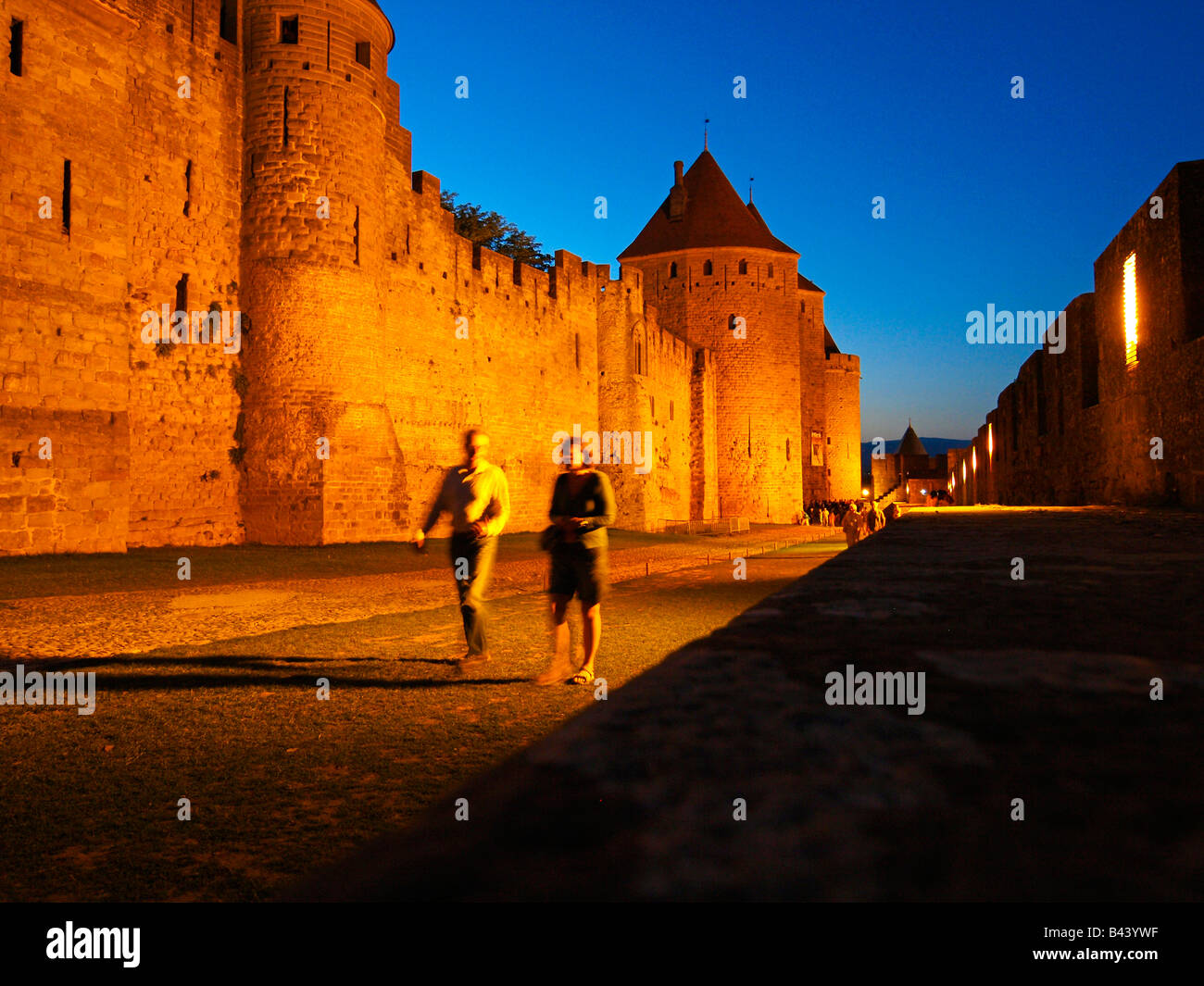 Cité médiévale fortifiée Carcassonne, France Banque D'Images