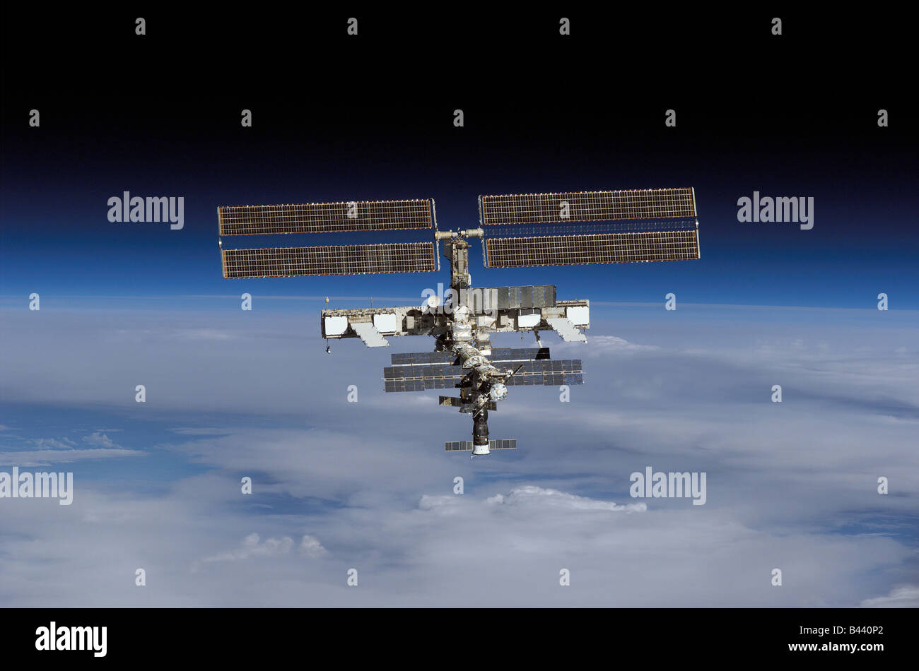 Station spatiale internationale et de la terre Banque D'Images