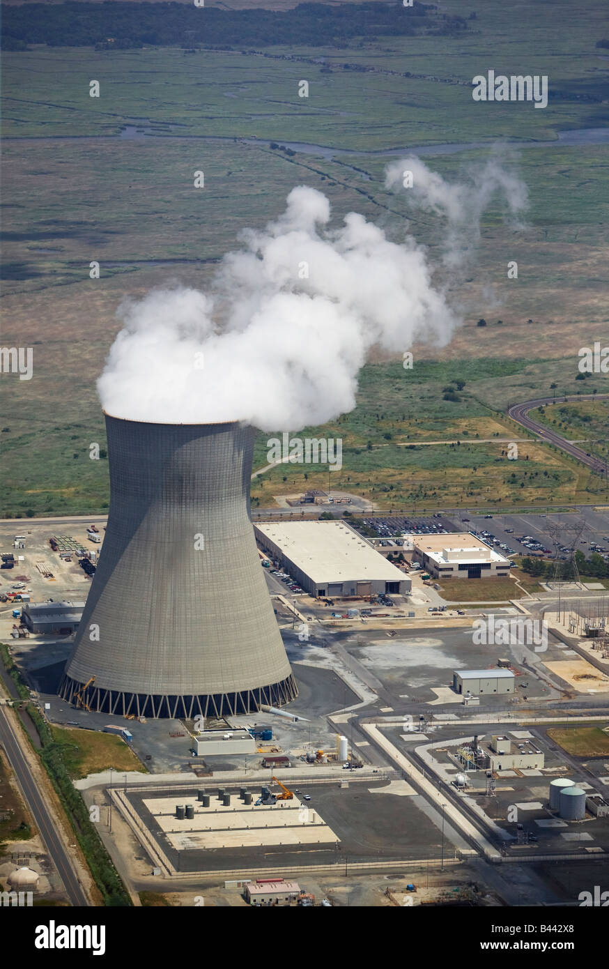 Vue aérienne au-dessus de l'espoir Creek nuclear power plant PSEG Nuclear LLC New Jersey Alloways inférieur Banque D'Images