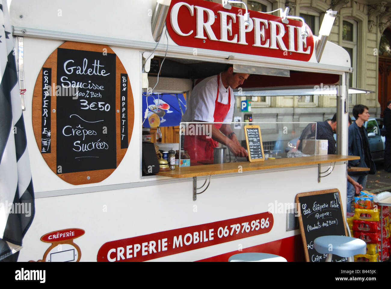 Stand crêperie à Lille Braderie Banque D'Images