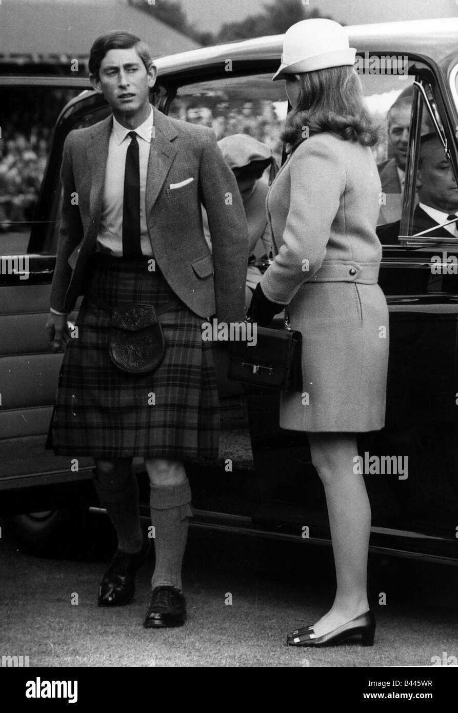 Le Prince Charles en kilt Septembre 1968 Banque D'Images