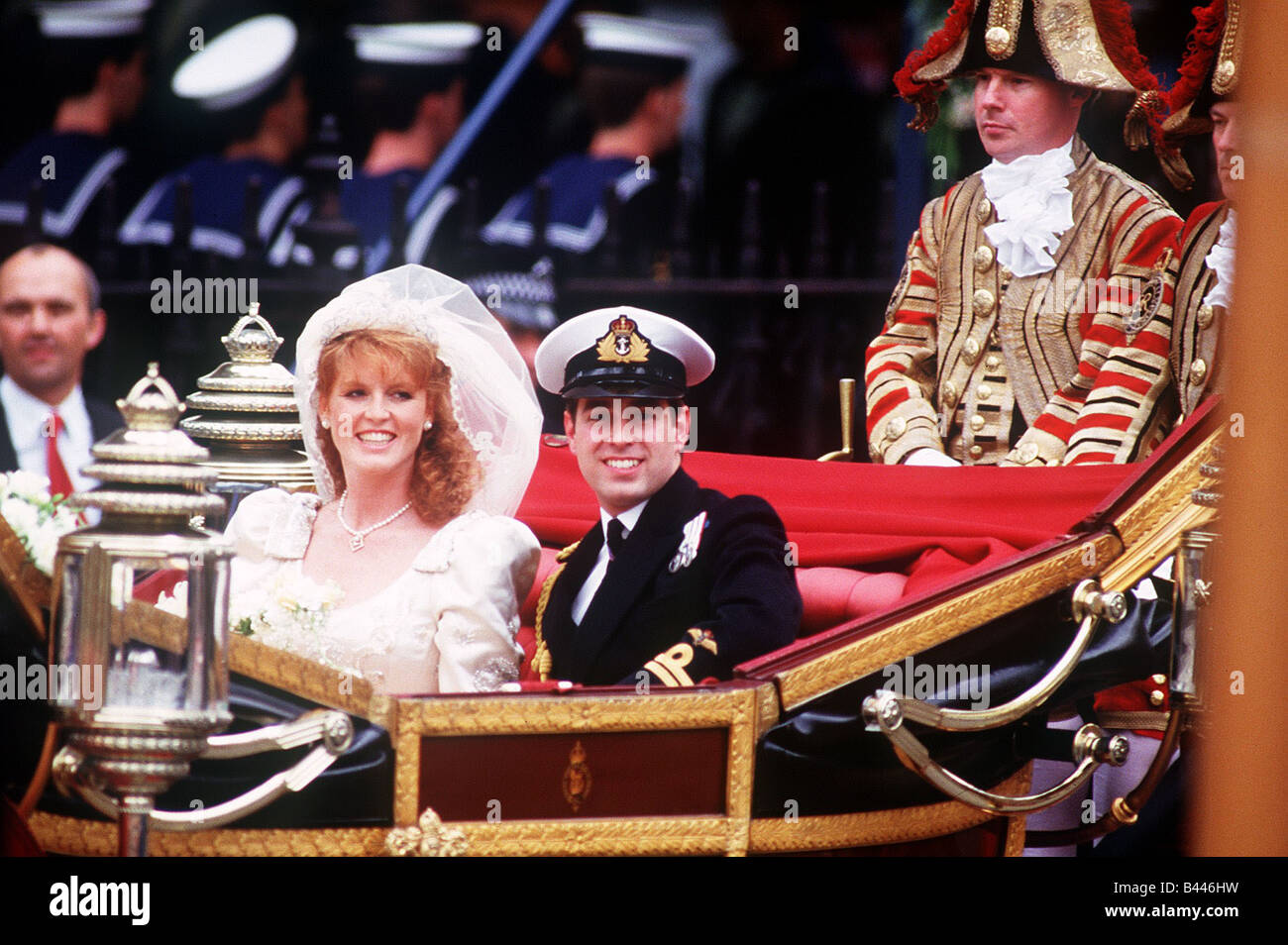 Le prince Andrew épouse Sarah Ferguson Juillet 1986 Banque D'Images
