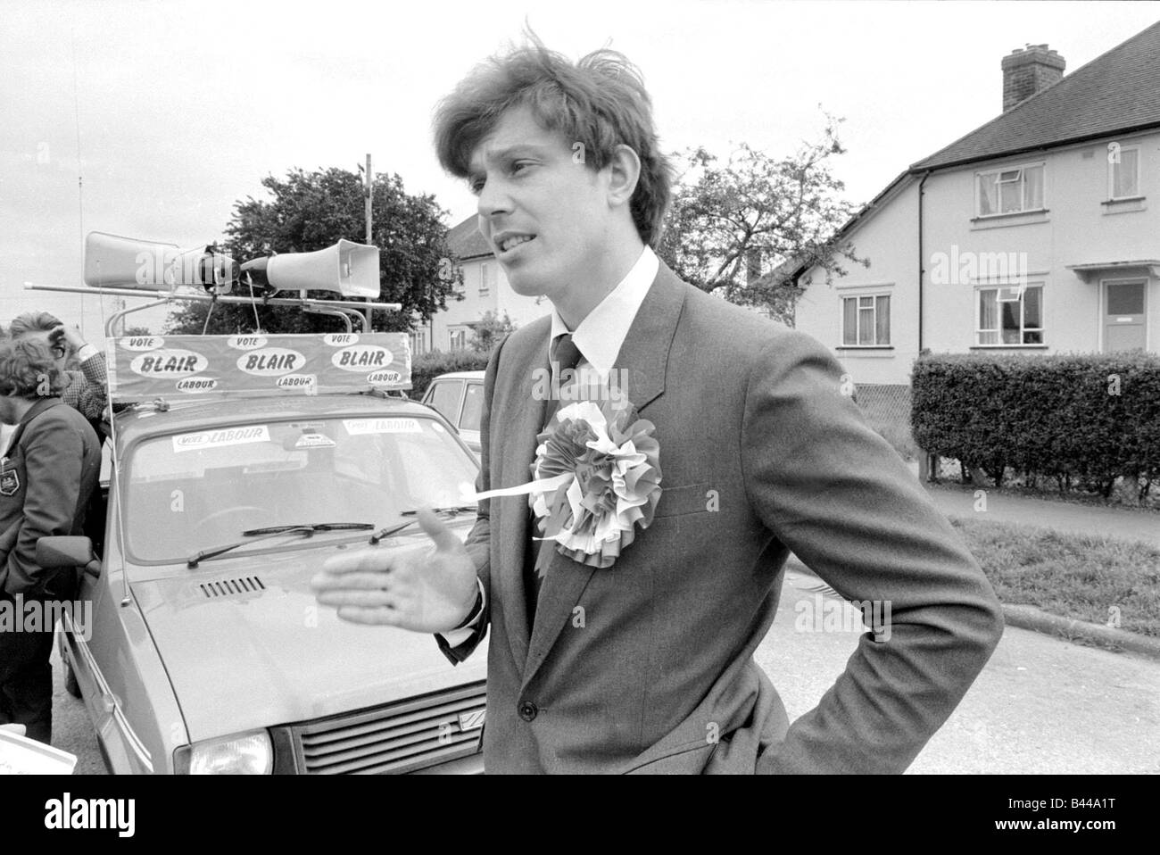 Tony Blair Mai 1982 du Parti du travail au cours de la sollicitation par l'élection de Beaconsfield Banque D'Images