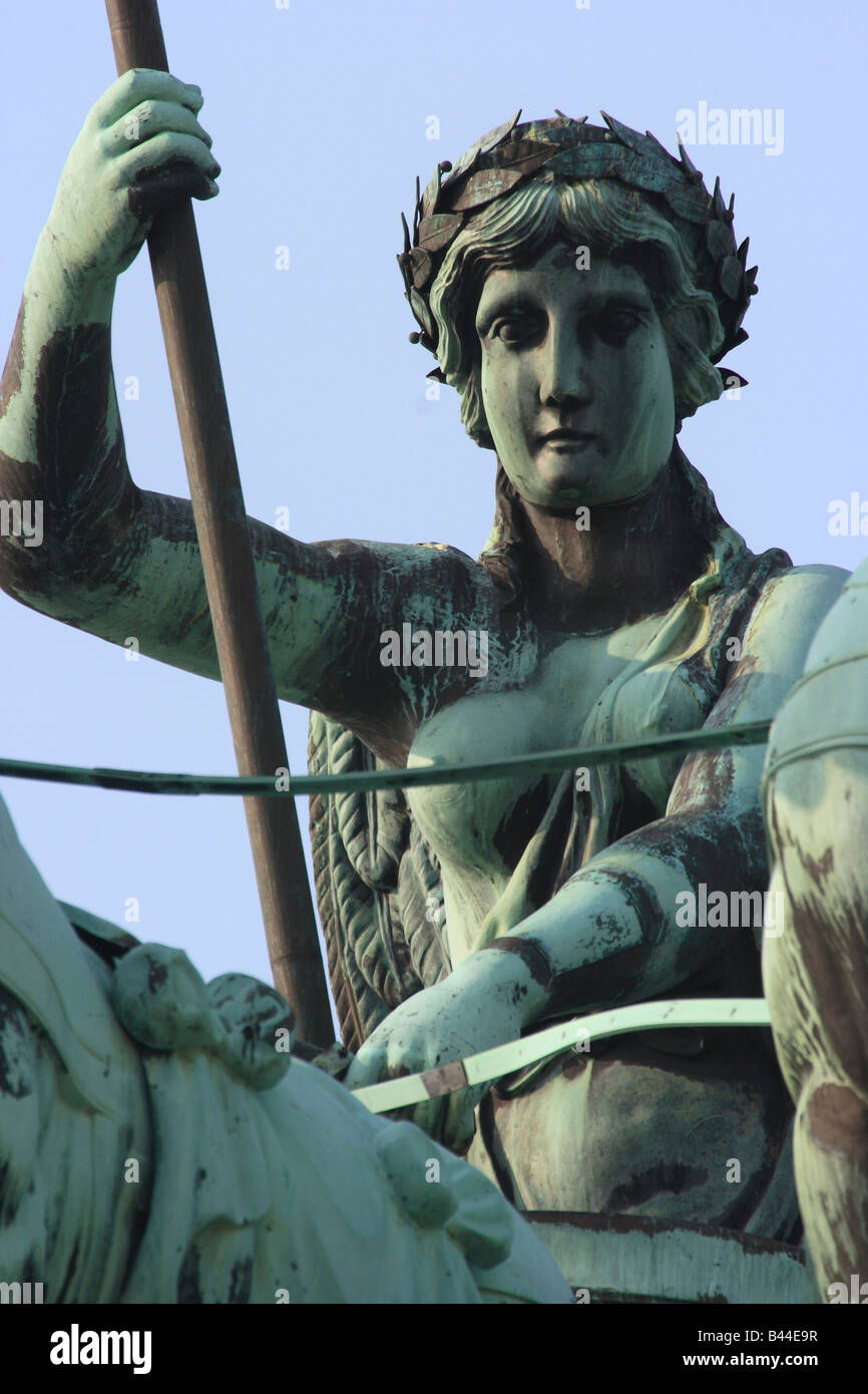 Quadriga sur la porte de Brandebourg à Berlin, Allemagne Banque D'Images