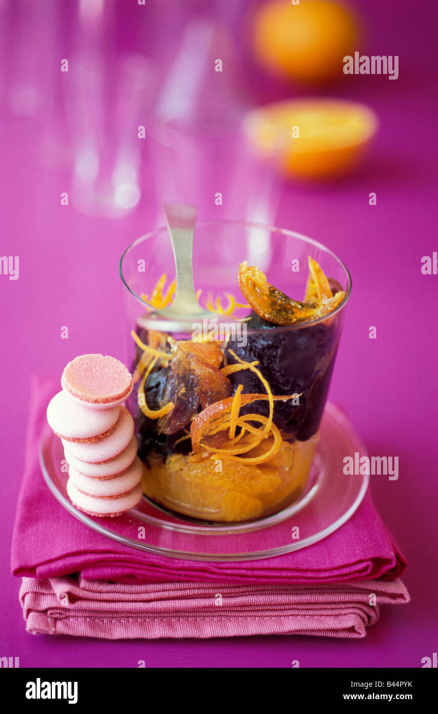 Sorbet au chocolat,orange et zestes confits Banque D'Images