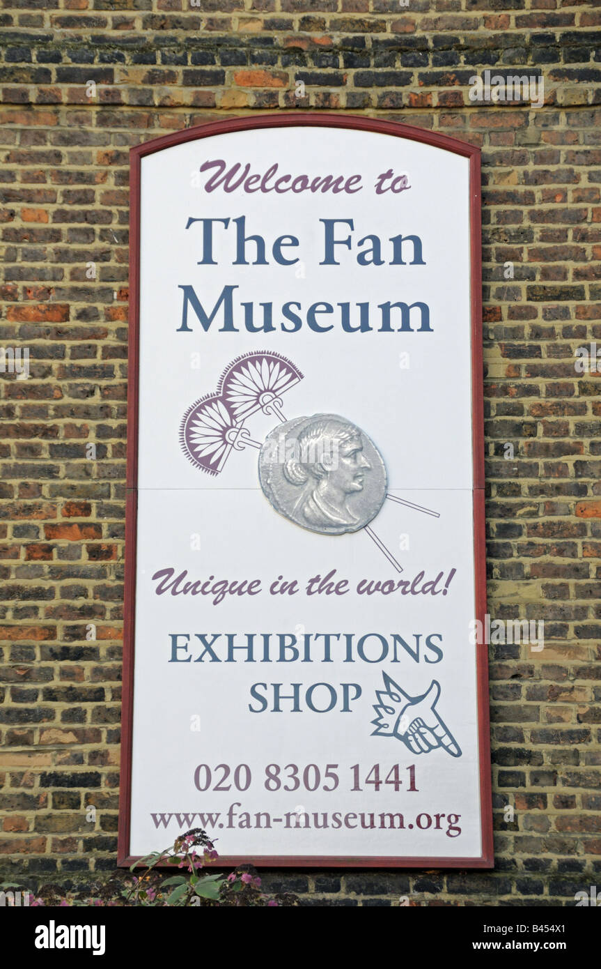 Le Fan Museum de Greenwich London England UK sign Banque D'Images
