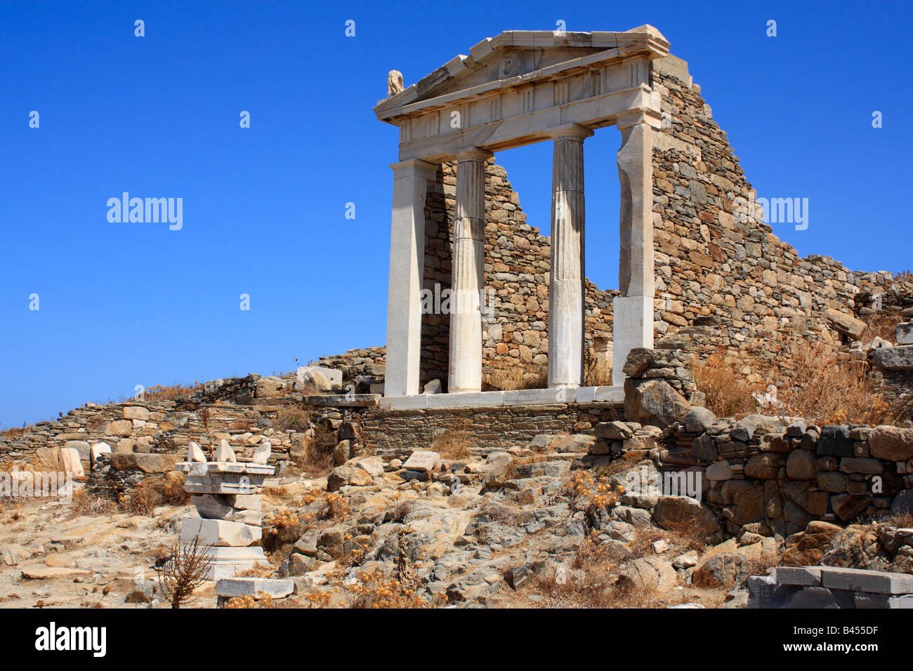 Le Temple d'Isis Delos Cyclades Grèce Banque D'Images
