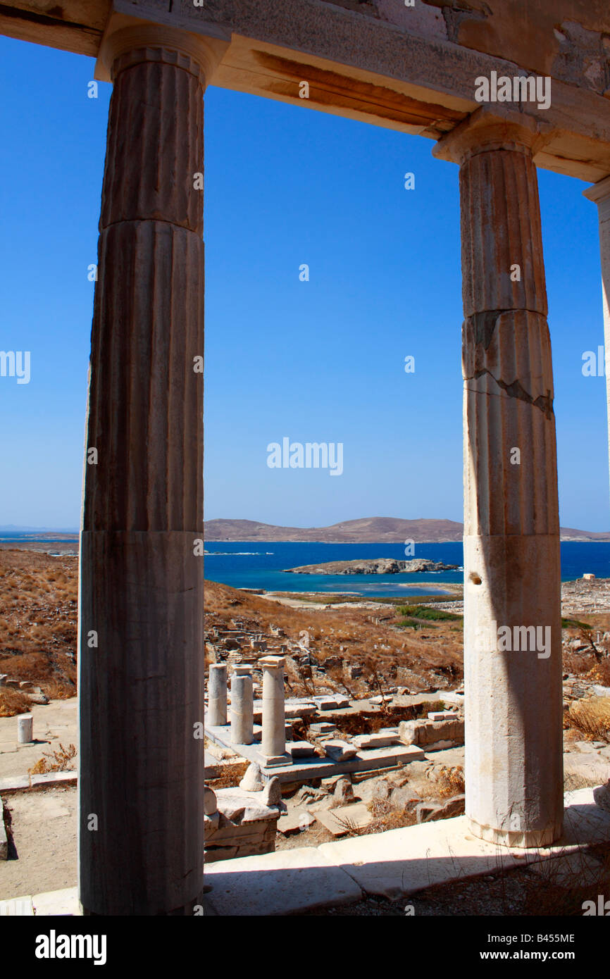Le Temple d'Isis Delos Cyclades Grèce Banque D'Images