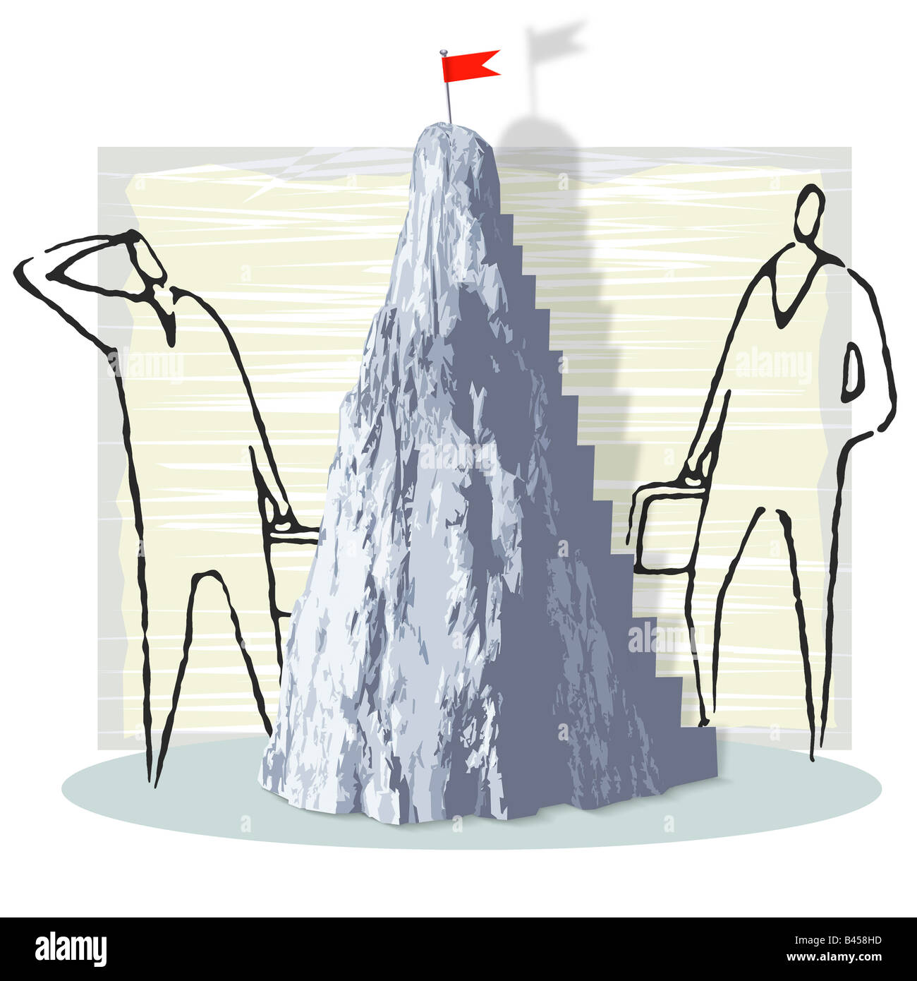 Les hommes debout près de mountain Banque D'Images