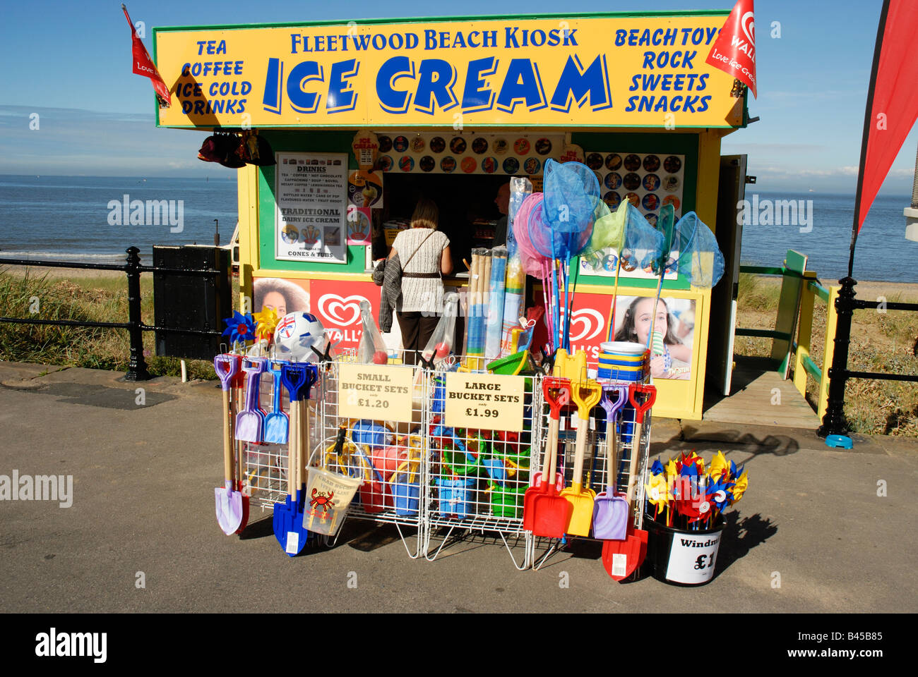 Un kiosque de plage dans la région de Fleetwood Lancashire Banque D'Images