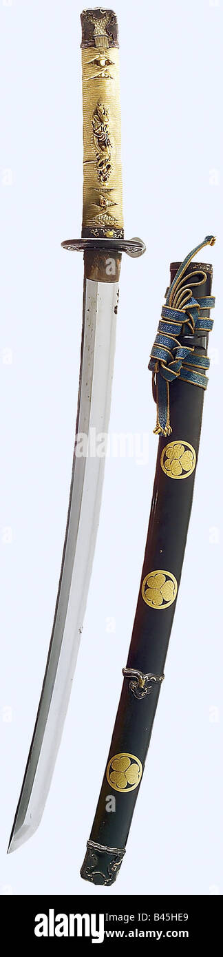 Armes / armes, Japon, épées, épée de Samurai, Wakizashi, vers 1600, signé par Hizen Kuni Ju Nin Tada Yoshi, Banque D'Images