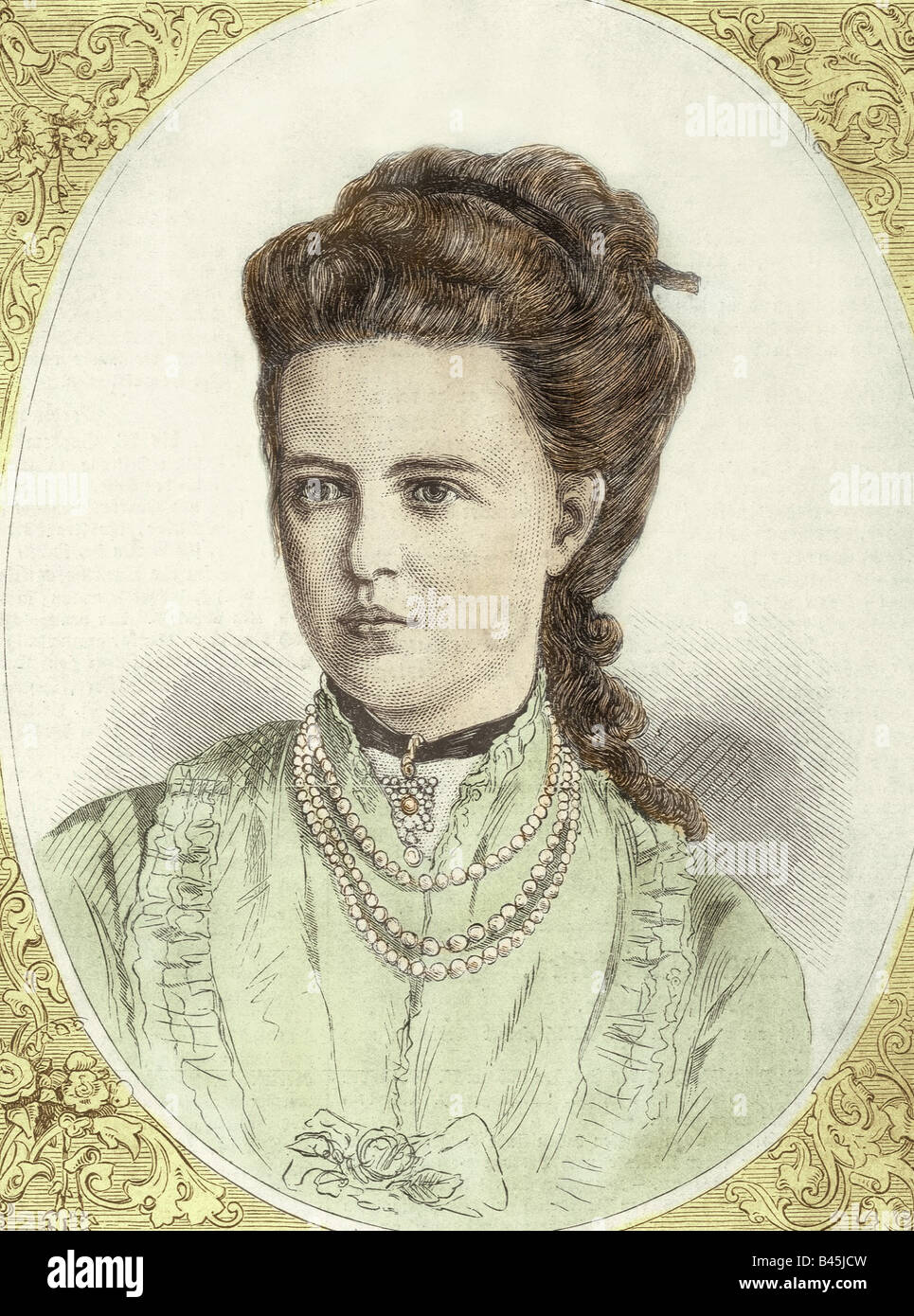 Maria, 7.10.1853 - 22.10.1920, Duchesse de Saxe-Coburg-Gotha 22.8.1893 - 30.7.1900, portrait, gravure, 1873, Maria Alexandrovna, Grande duchesse de Russie, Romanov, Duchesse d'Édimbourg, Saxe Coburg Gotha, Allemagne, Marie, plus tard colorée, Banque D'Images