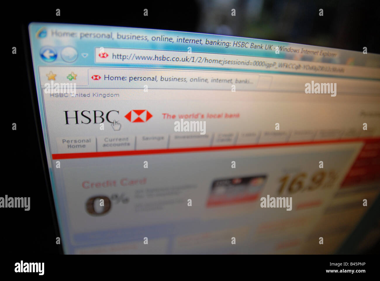 Le site web de banques HSBC, création/composition Banque D'Images