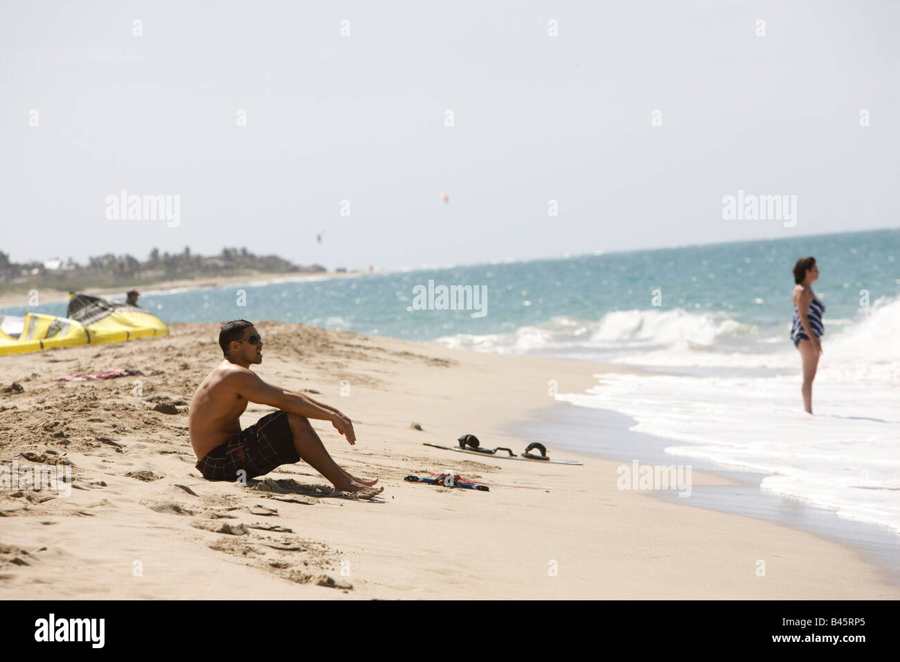 Kite Surf à kite beach en République Dominicaine Banque D'Images