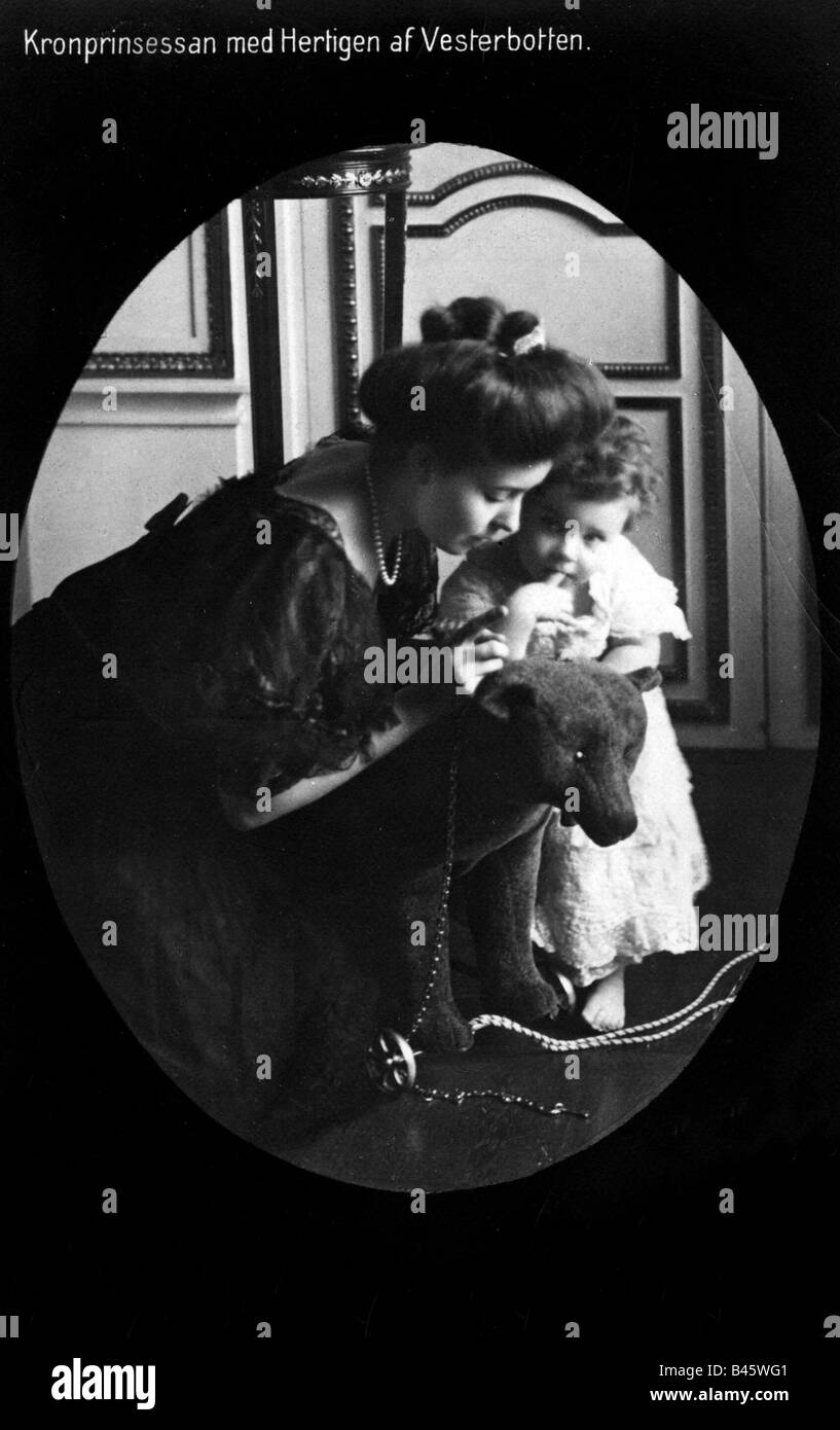 Margaret, 15.1.1882 - 1.5.1920, princesse de la Couronne de Suède 15.6.1905 - 1.5.1920, avec son fils Gustaf, carte postale, vers 1910, Margaret de Connaught, Saxe-Coburg-Gotha, Margaretha, Bernadotte, Saxe Cobourg Gotha, enfant, XXe siècle, Banque D'Images