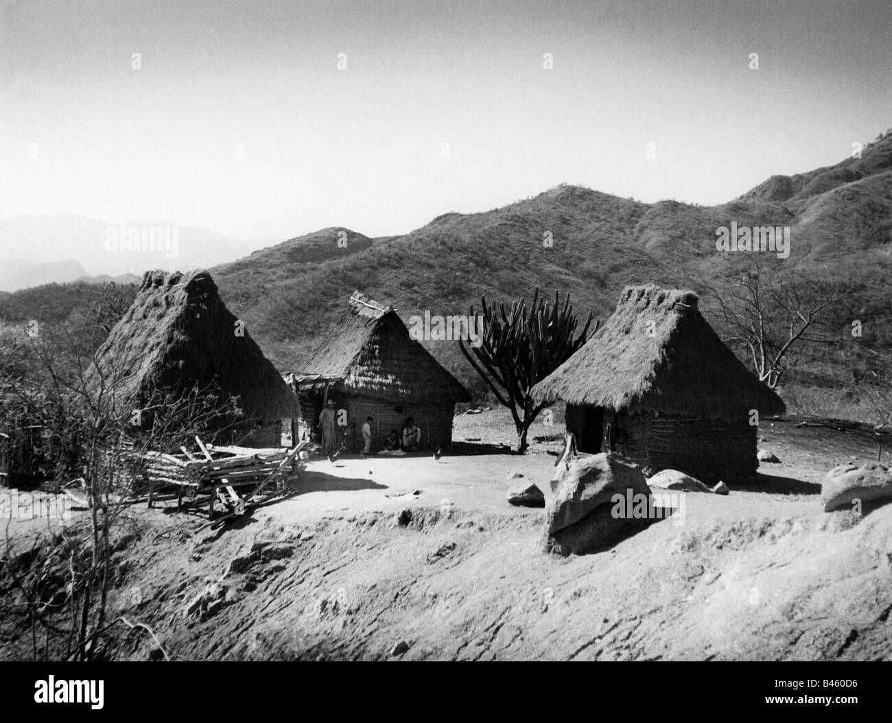 Géographie / voyages, Mexique, paysage / paysages, huttes dans les hautes terres, années 1950, Banque D'Images