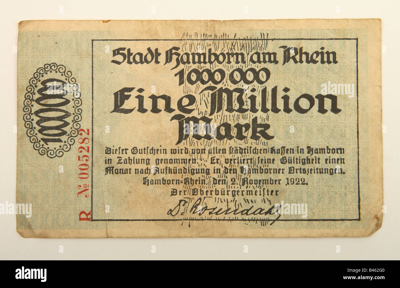 1 millions de mark allemand de 1922 billets de banque au cours de la période de l'augmentation massive de l'inflation économique Banque D'Images