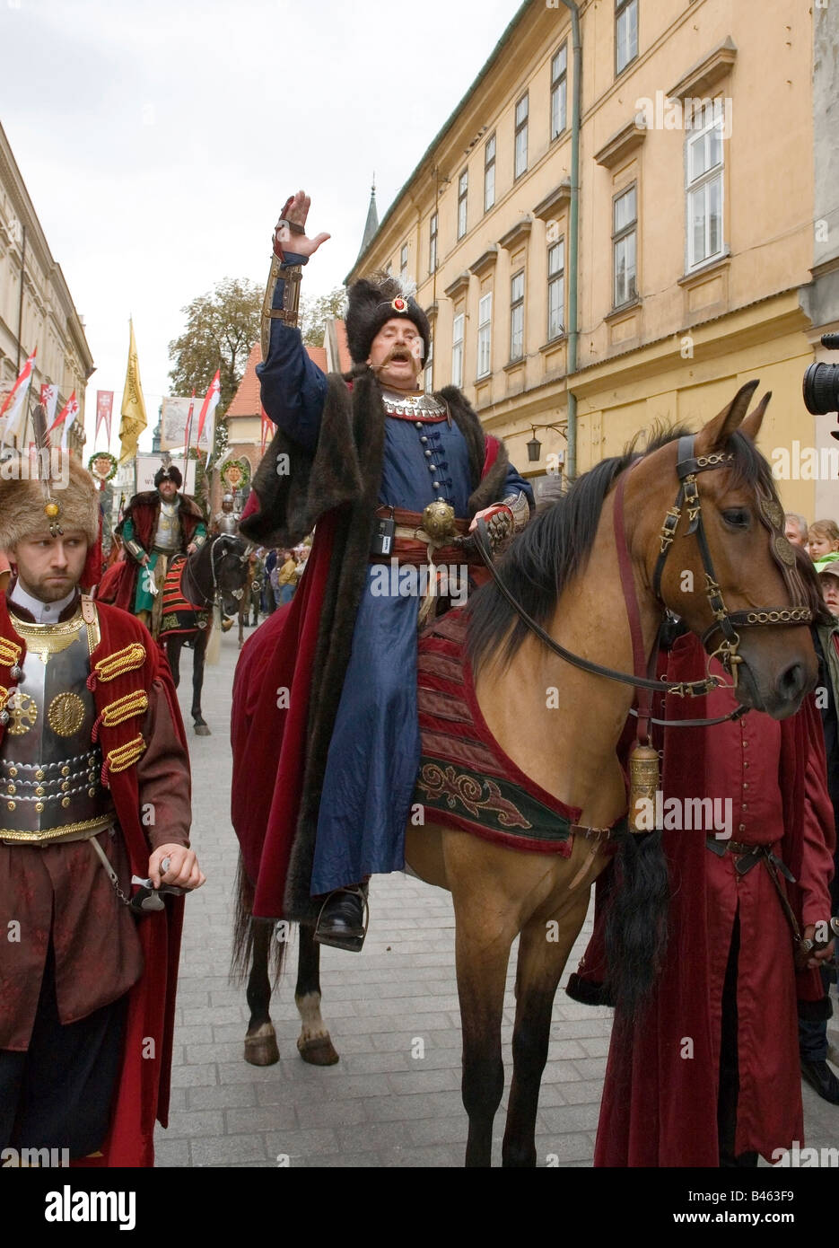 Pologne Cracovie acteur Daniel Olbrychski comme roi de Pologne Jean III Sobieski en 1683 Célébration de la victoire de Vienne Banque D'Images