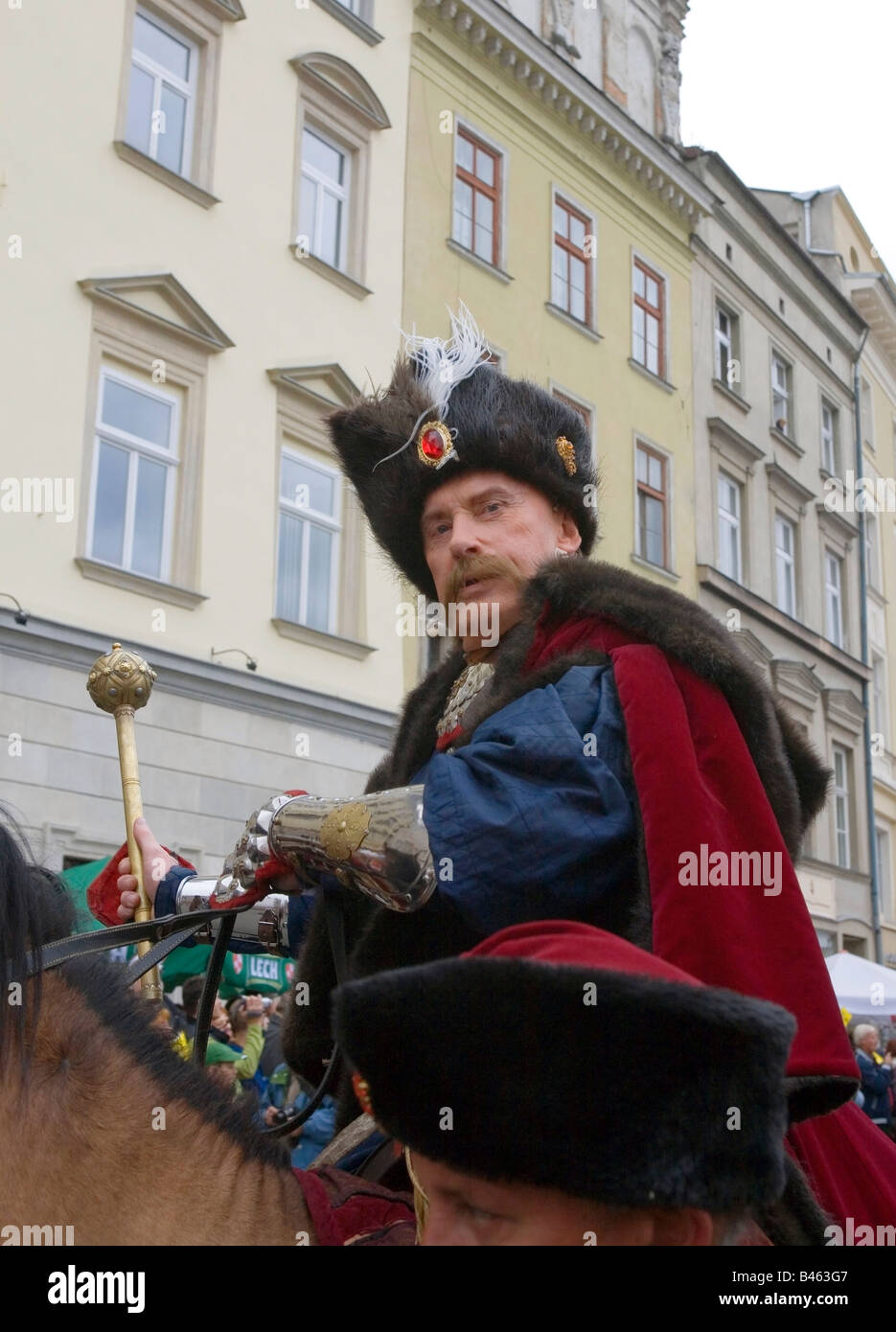 Pologne Cracovie acteur Daniel Olbrychski comme roi de Pologne Jean III Sobieski en 1683 Célébration de la victoire de Vienne Banque D'Images