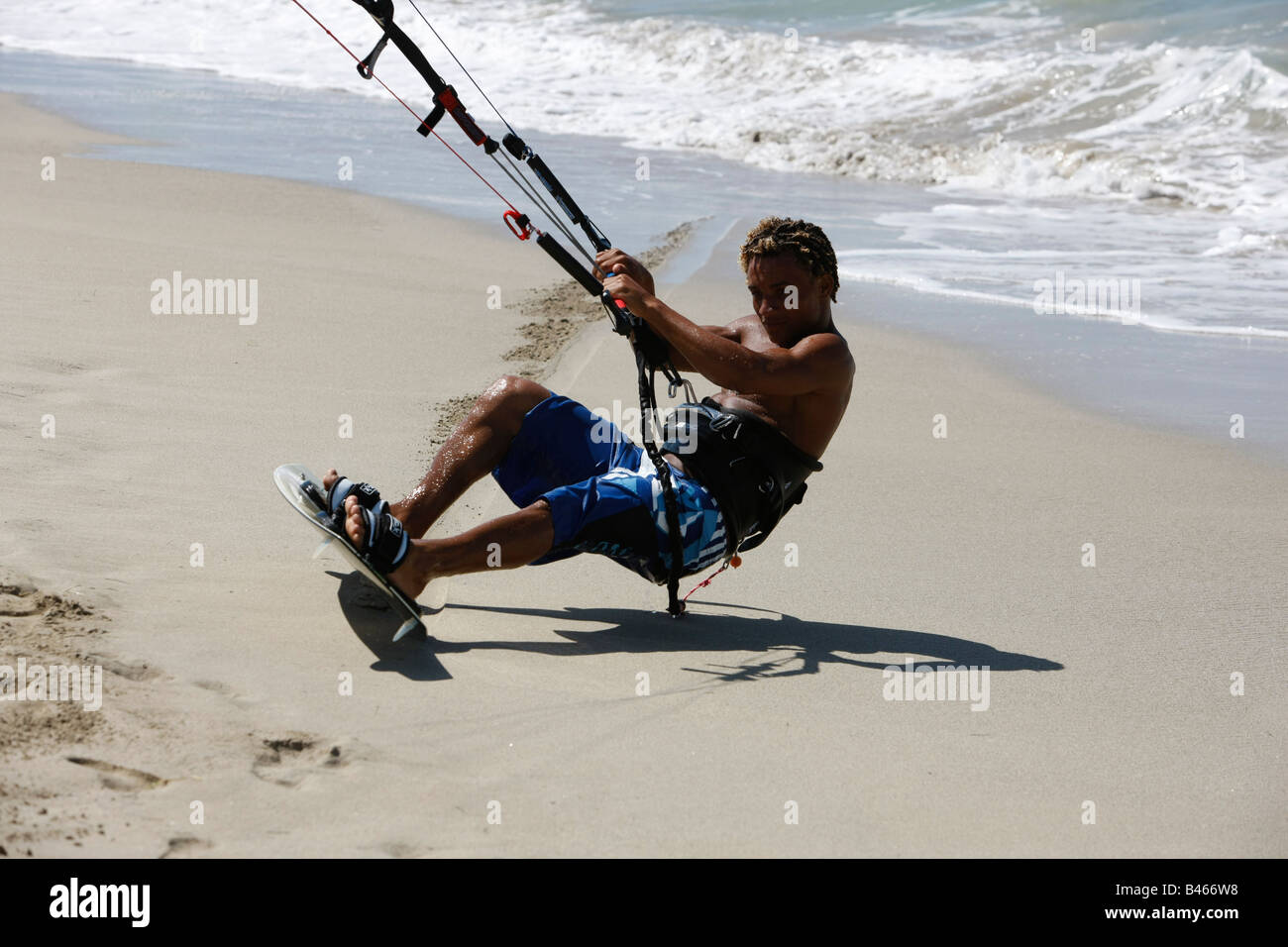 Kite Surf à kite beach en République Dominicaine Banque D'Images