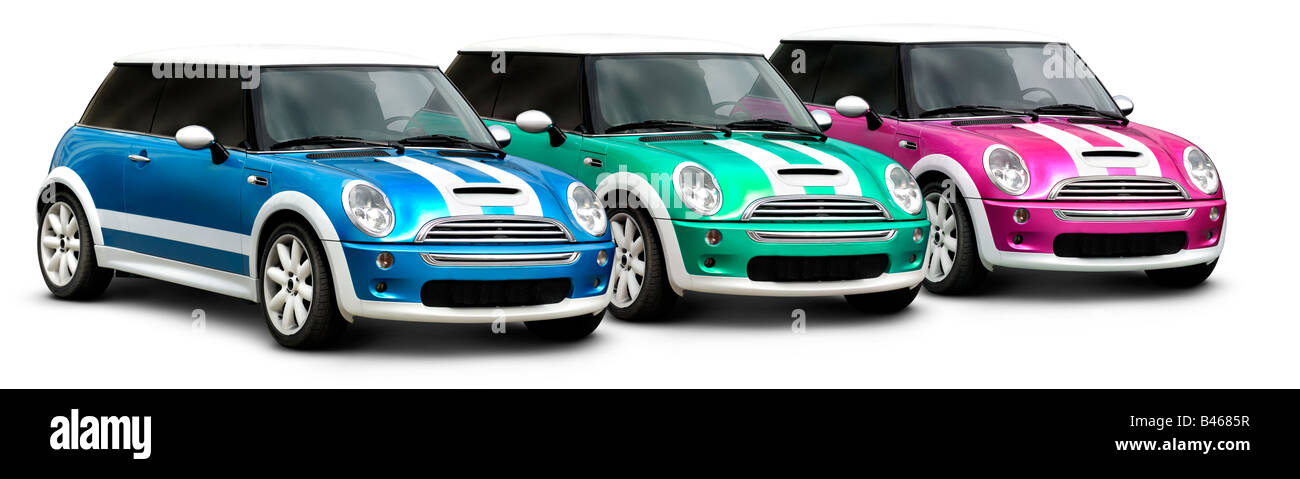 Voitures Mini Cooper Banque D'Images