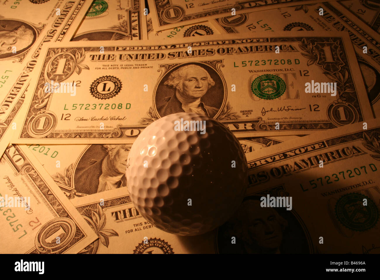 Concept abstrait de l'économie et de golf Banque D'Images