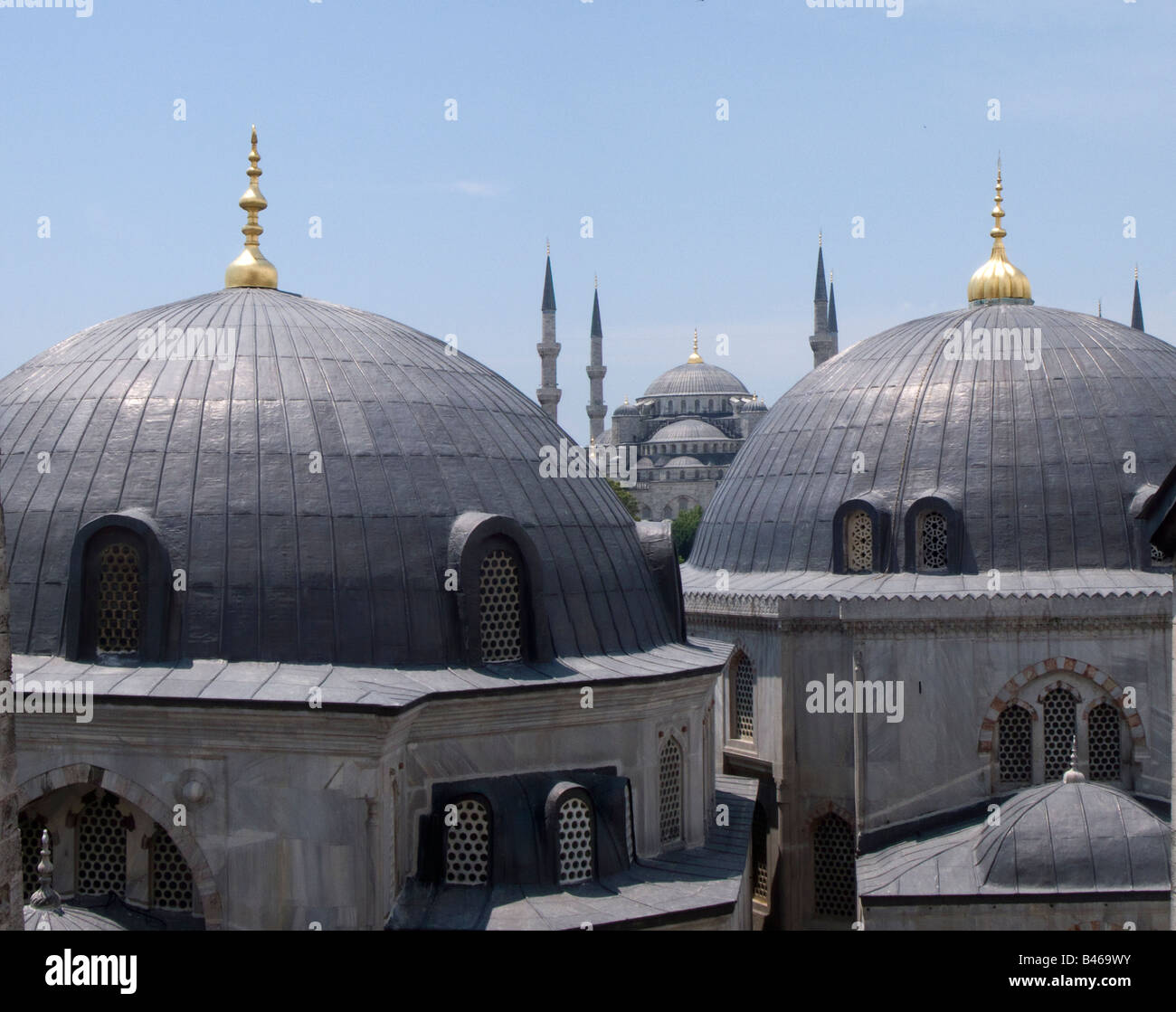 Turquie Istanbul la mosquée bleue vue de Sainte-Sophie Banque D'Images