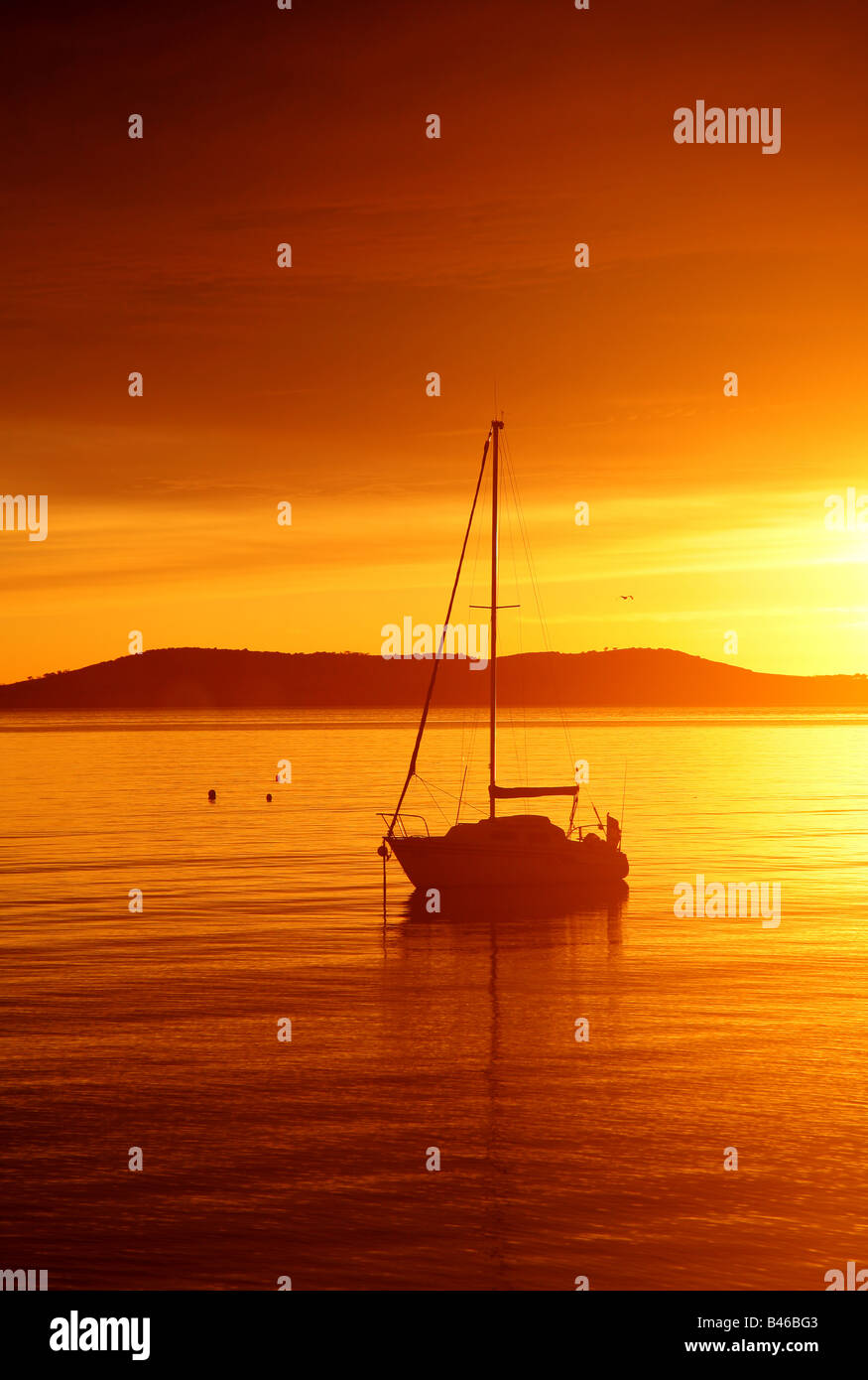 Location de bateaux sur la baie de Boston d'amarrage Port Lincoln Banque D'Images