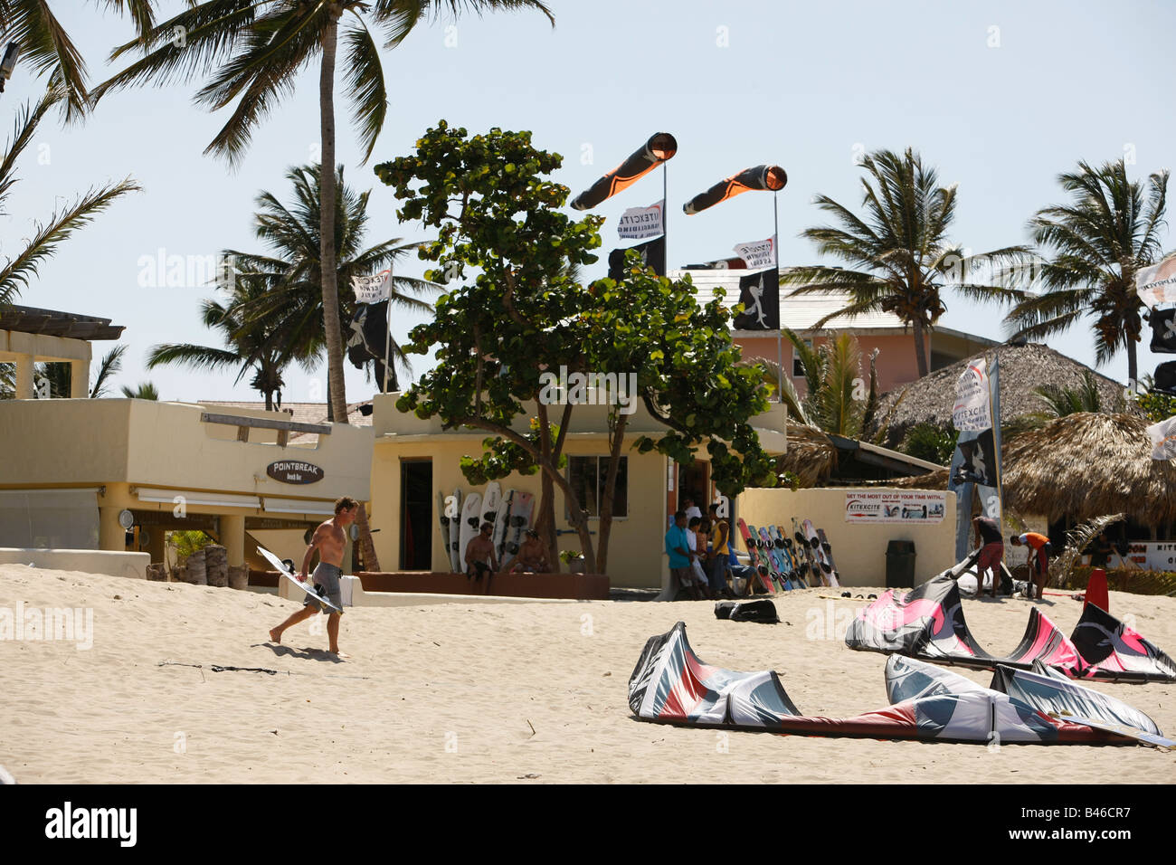 Kite Surf à kite beach en République Dominicaine Banque D'Images