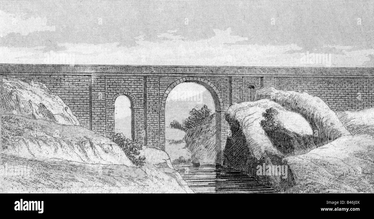 Ancien monde, Empire romain, architecture, Aequeduct près de Vulci, reconstruction, gravure en acier, XIXe siècle, Romains, antiquité, Regio VII Etruria, Volci, approvisionnement en eau, pipe, historique, ancien monde, ancien, Banque D'Images