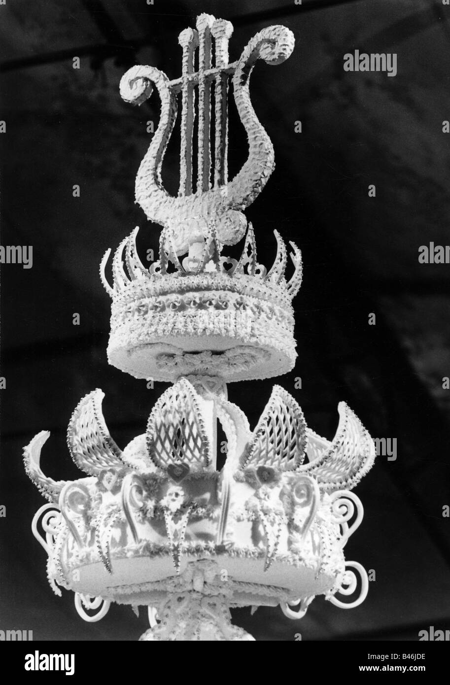 Rajter, Dunja, * 3.3.1940, actrice croate, mariage avec John Humphreys, jour de mariage, détail du gâteau de mariage, 16.6.1972, Banque D'Images