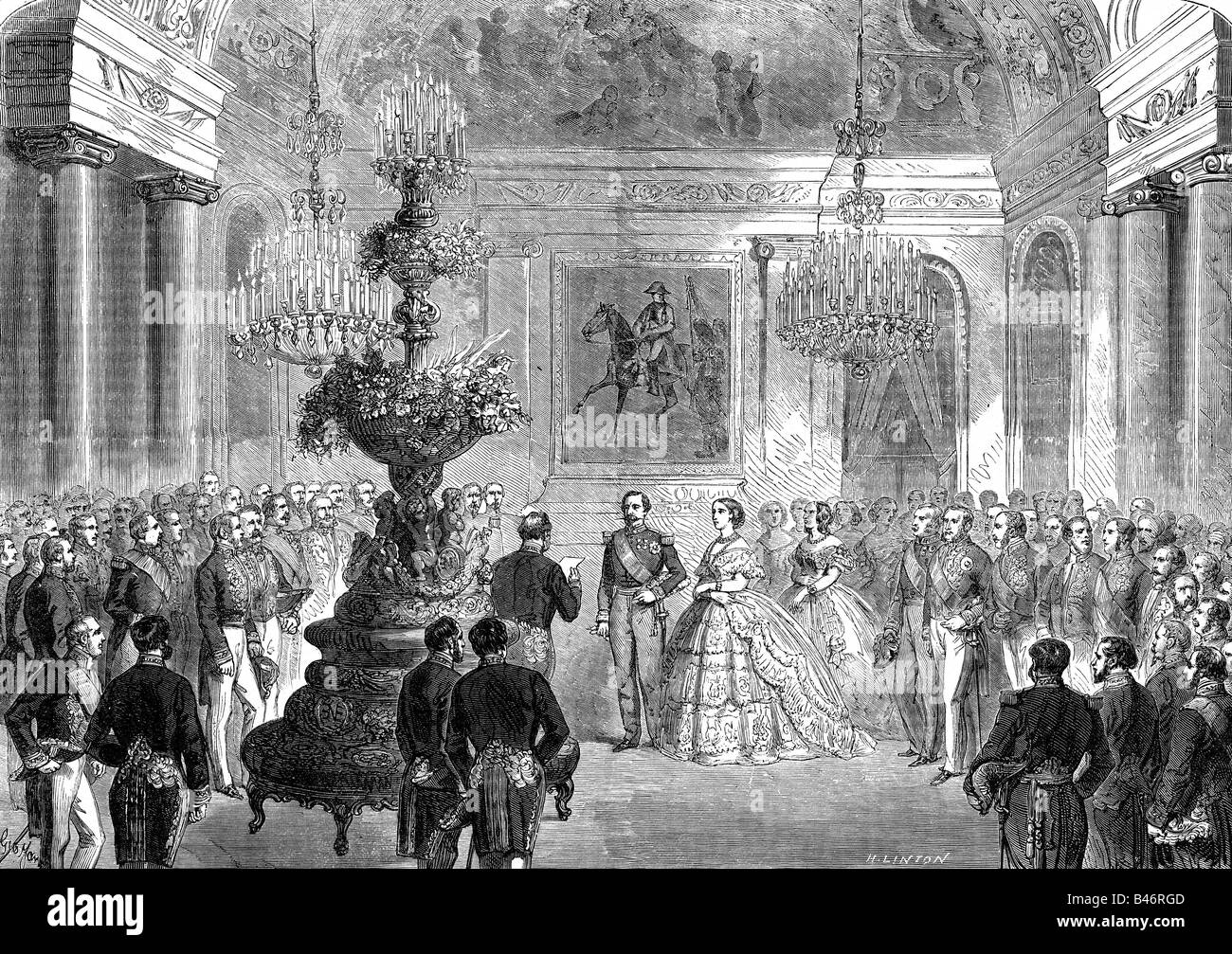 Napoléon III, 20.4.1808 - 9.1.1873, Empereur des Français 2.12.1852 - 2.9.1870, réception du parlement, gravure sur bois, 'nie Glocke', N° 33, 13.8.1859, , Banque D'Images