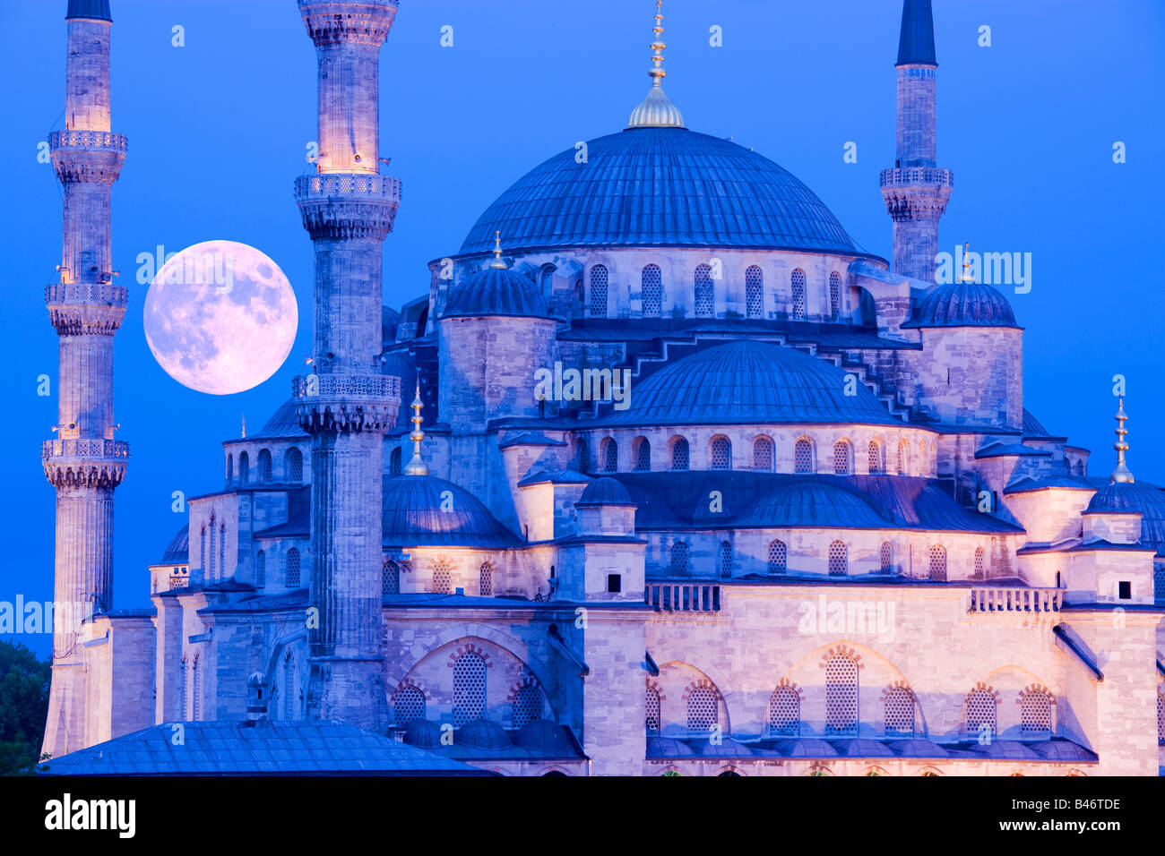 Turquie Istanbul lever de la Mosquée Sultan Ahmed Mosquée Bleue Banque D'Images