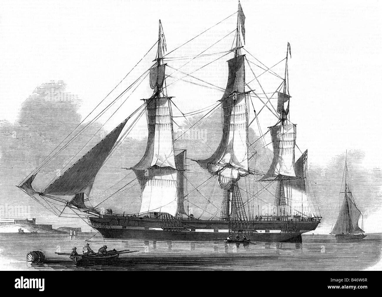 Transport / transport, navigation, voiliers, Great Britiain, tondeuse 'James Booth' d'Alexander Duthrie and Company, Aberdeen, gravure en bois, 1851, , Banque D'Images