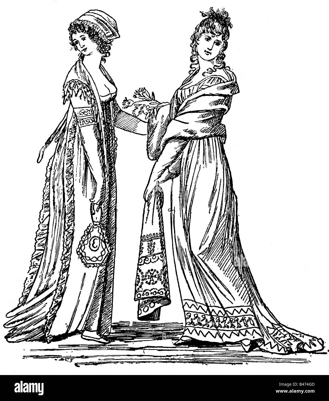 mode, xixe siècle, mode femme, 1801, Banque D'Images