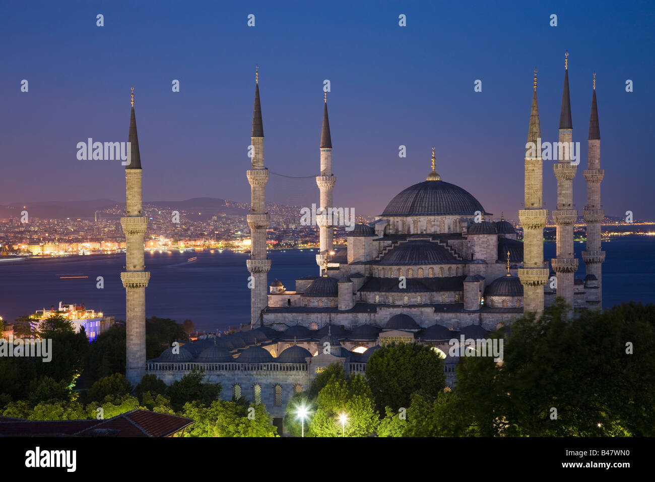 Turquie Istanbul La Mosquée Bleue La Mosquée du Sultan Ahmed Banque D'Images
