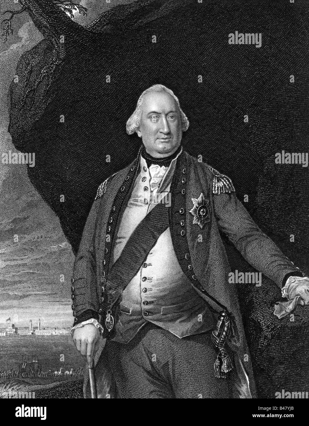 Cornwallis, Charles, 1er Marquis, 31.12.1738 - 5.10.1805, général et homme politique britannique, demi-longueur, gravure sur acier Par William Holl, début du xixe siècle, l'artiste a le droit d'auteur , de ne pas être effacé Banque D'Images